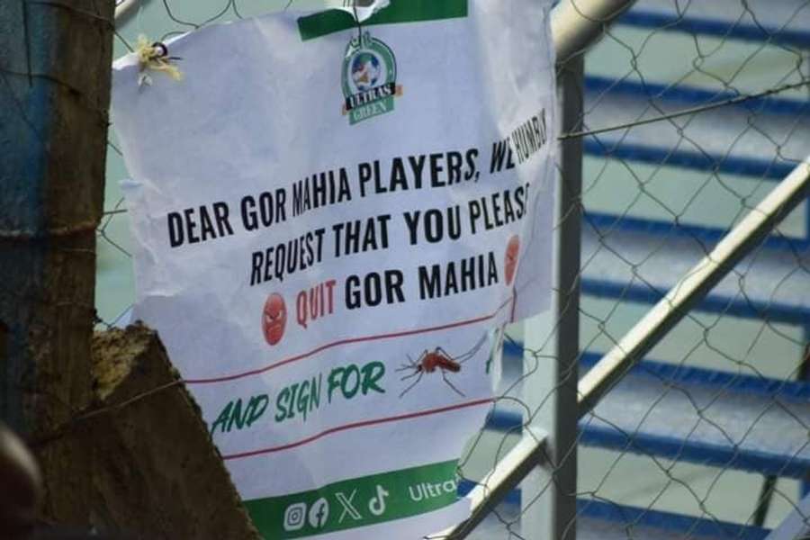 Gor Mahia fans with a message to their players