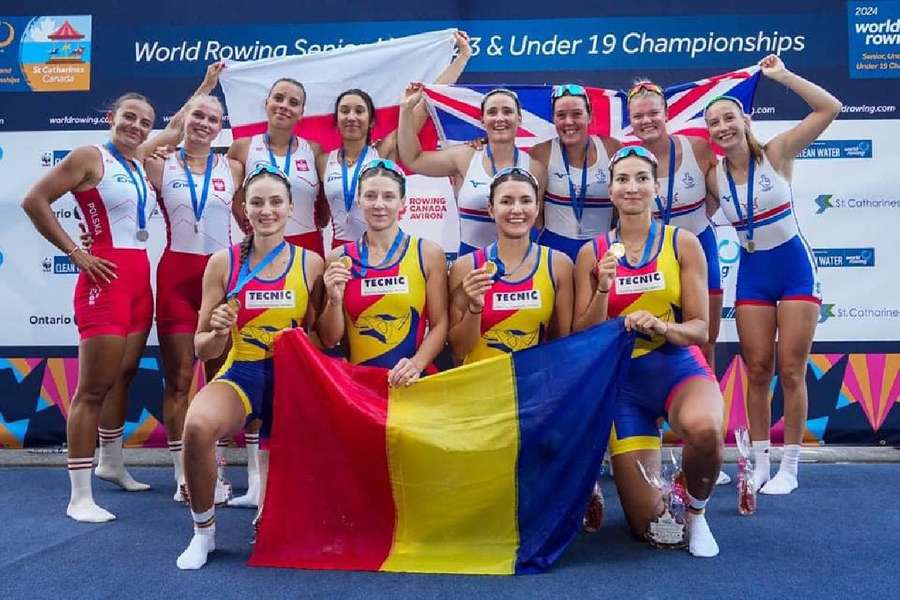 România a doborât recordul mondial și a câştigat aurul la patru vâsle feminin, la Mondialele U23