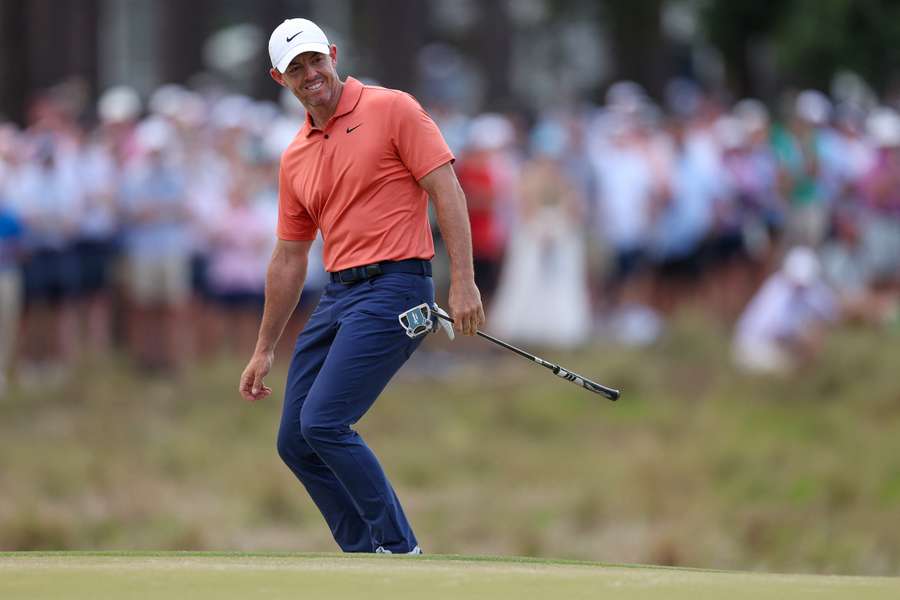 Rory McIlroy in actie op de US Open