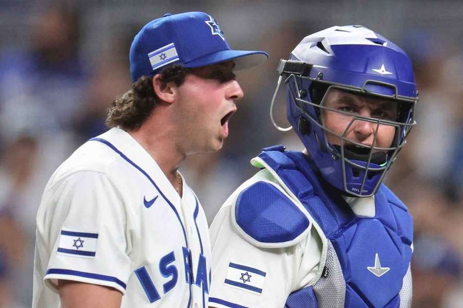 Israel pitcher Josh Mallitz reacts during matchup against Nicaragua at 2026 World Baseball Classic