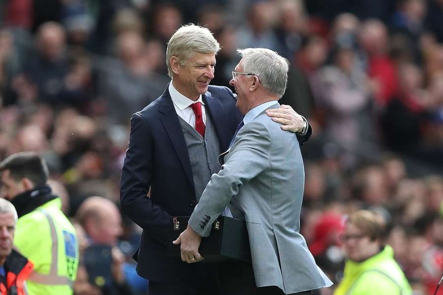 Sir Alex Ferguson (r.) und Arsene Wenger in Manchester 2018.