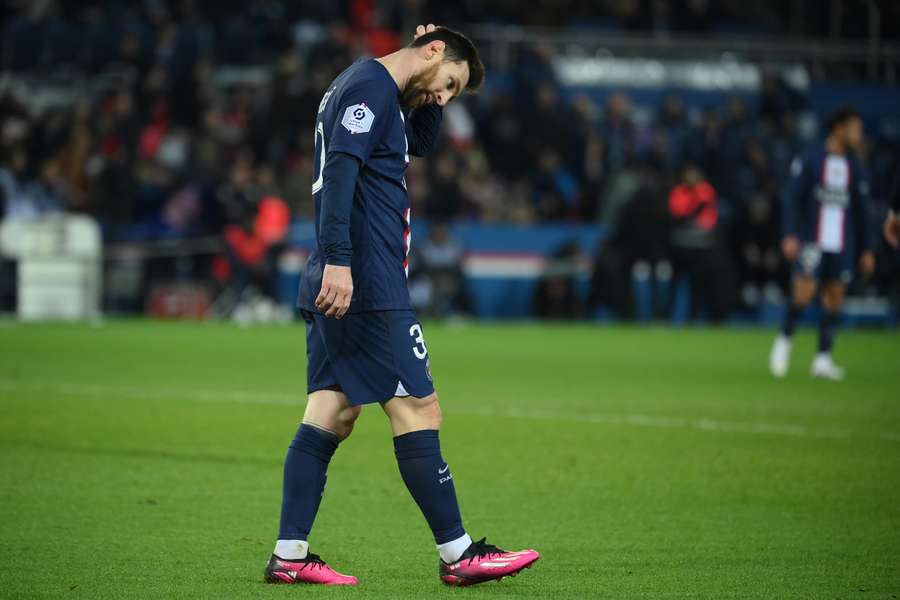 Messi tijdens de match tussen PSG en Toulouse FC op 4 februari