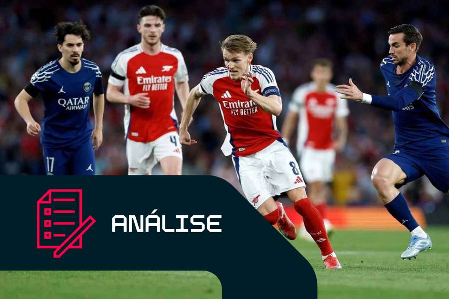 Martin Odegaard, do Arsenal, afasta-se de Fabian Ruiz