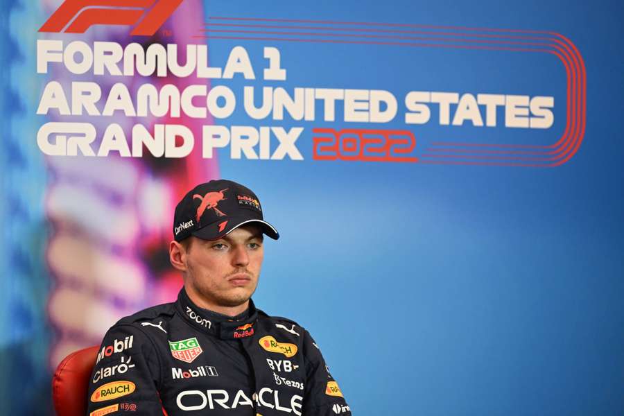 Verstappen speaks to the press ahead of the US Grand Prix