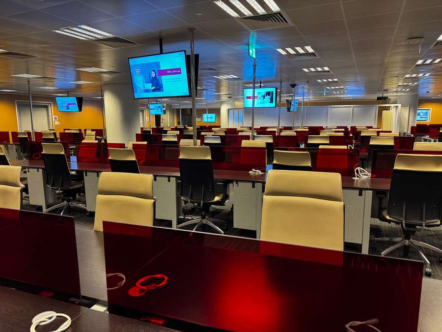 Zona de prensa en el Lusail Arena Zona de prensa en el Lusail Arena