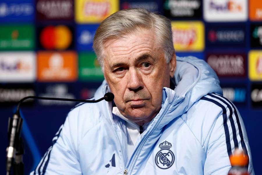Real Madrid coach Carlo Ancelotti during his press conference