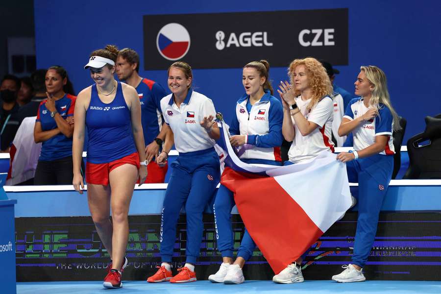 Nosková (vlevo) zařídila poslední bod. Nosková (vlevo) zařídila poslední bod.