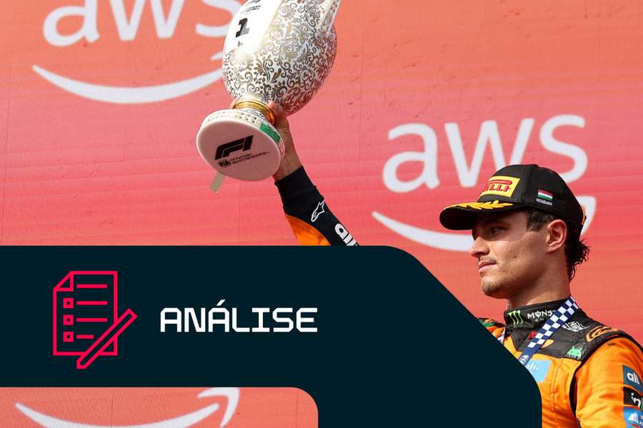 Lando Norris e o seu troféu