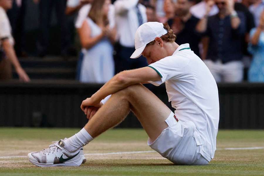 Jannik Sinner em Wimbledon no mês passado. Jannik Sinner em Wimbledon no mês passado.