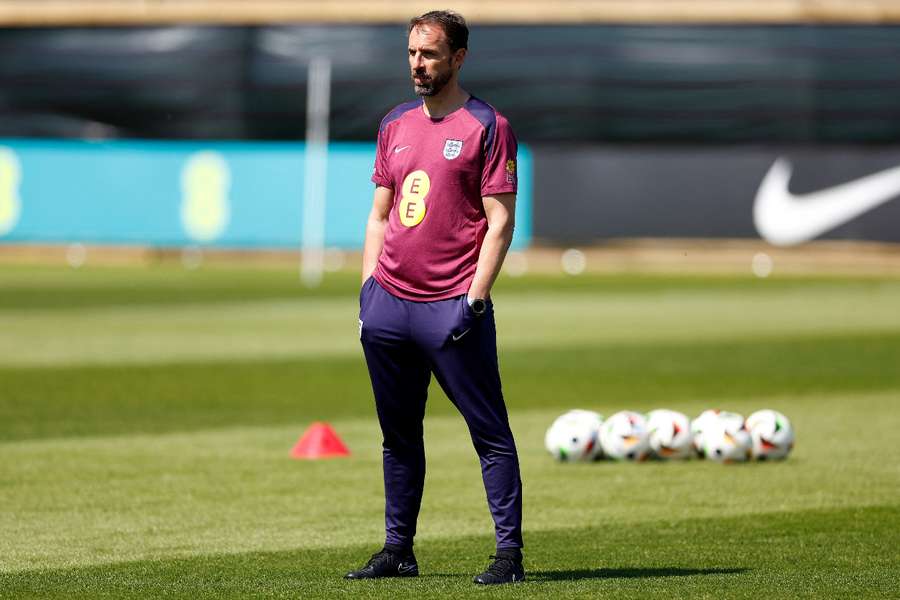 Southgate watches on during training 