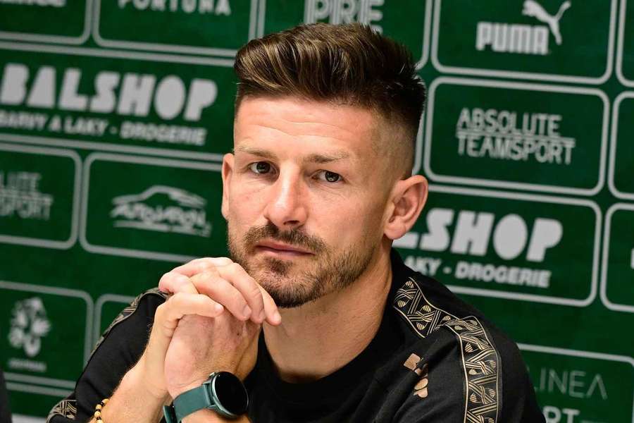 Pilař na tiskové konferenci Bohemians před začátkem nové sezony.