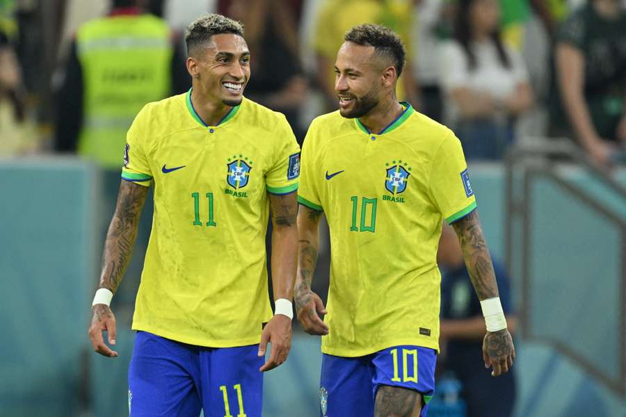 Raphinha e Neymar juntos na Copa do Mundo do Catar 