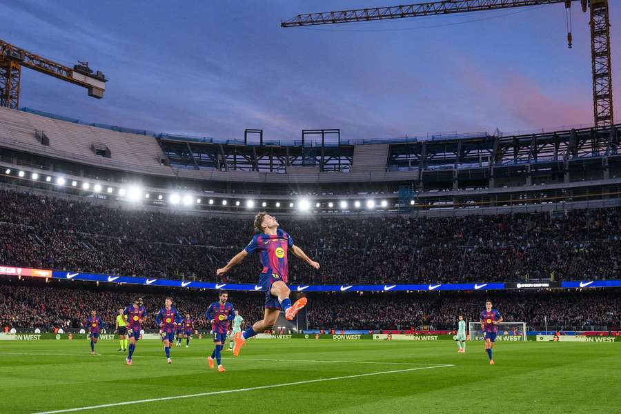 La célébration de Fermín López au Camp Nou