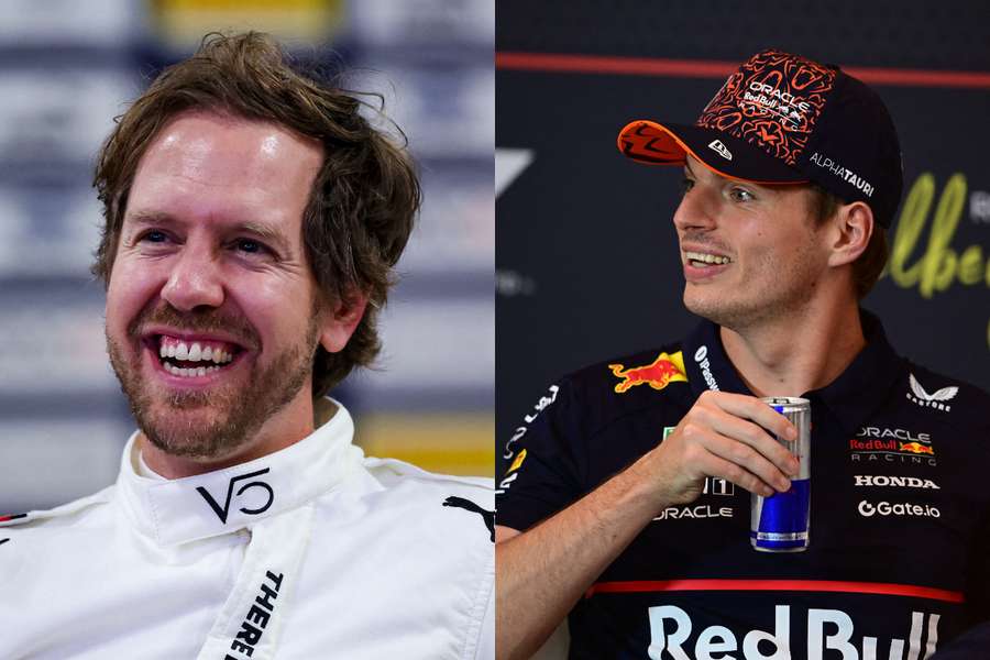 Sebastian Vettel și Max Verstappen
