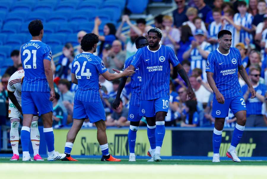 Brighton celebrate against Roma