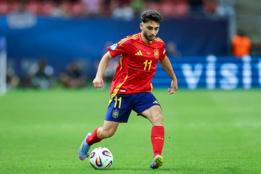 Raúl Moro durante el España-Italia del Europeo sub 21