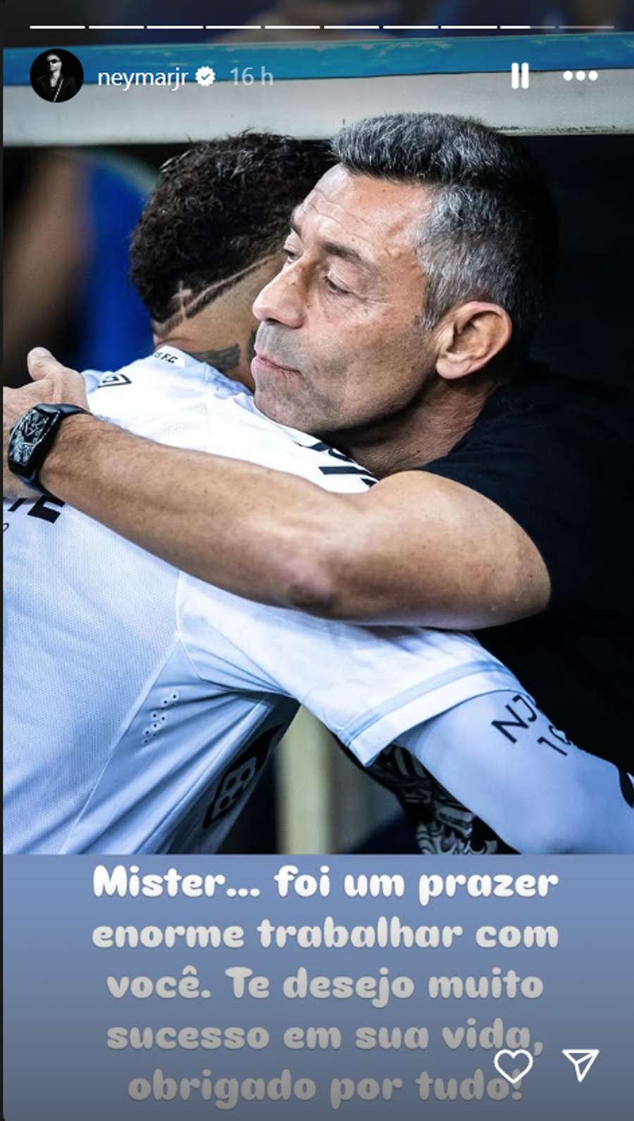 A publicação de Neymar
