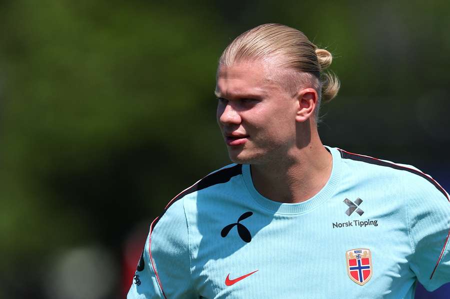 Norway's Erling Haaland pictured during training Norway's Erling Haaland pictured during training