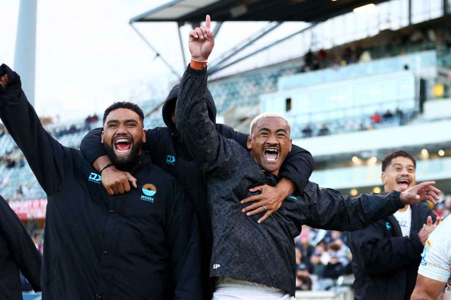 The celebrations went wild at the final whistle in Canberra. The celebrations went wild at the final whistle in Canberra.