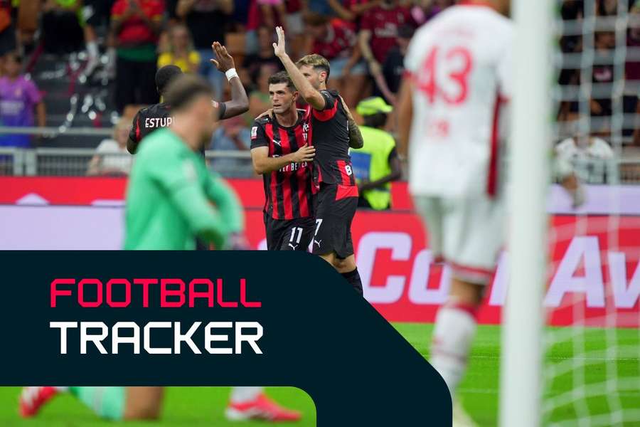Pervis Estupinan, Christian Pulisic and Santiago Gimenez celebrate