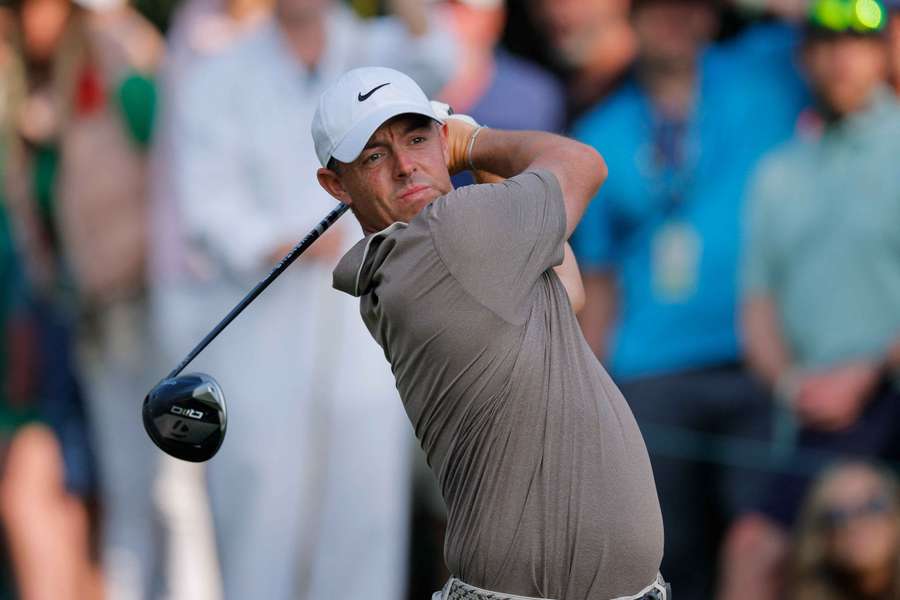 Rory McIlroy in action during the first round