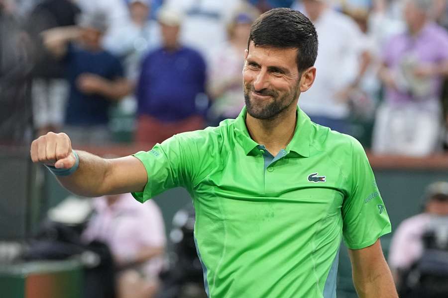 Djokovic in actie in Indian Wells