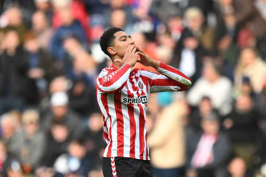 Jobe Bellingham of Sunderland celebrates scoring 