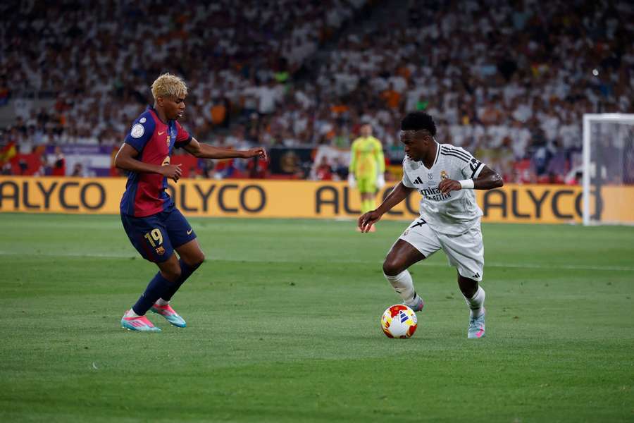 Vinicius Junior and Lamine Yamal during the Copa del Rey final