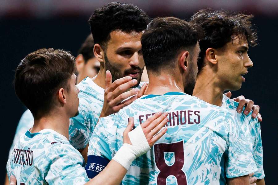 Jogadores da Seleção em ação