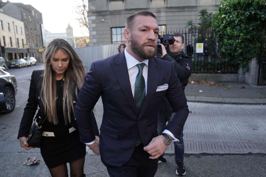 McGregor (R) arrives at the High Court in Dublin