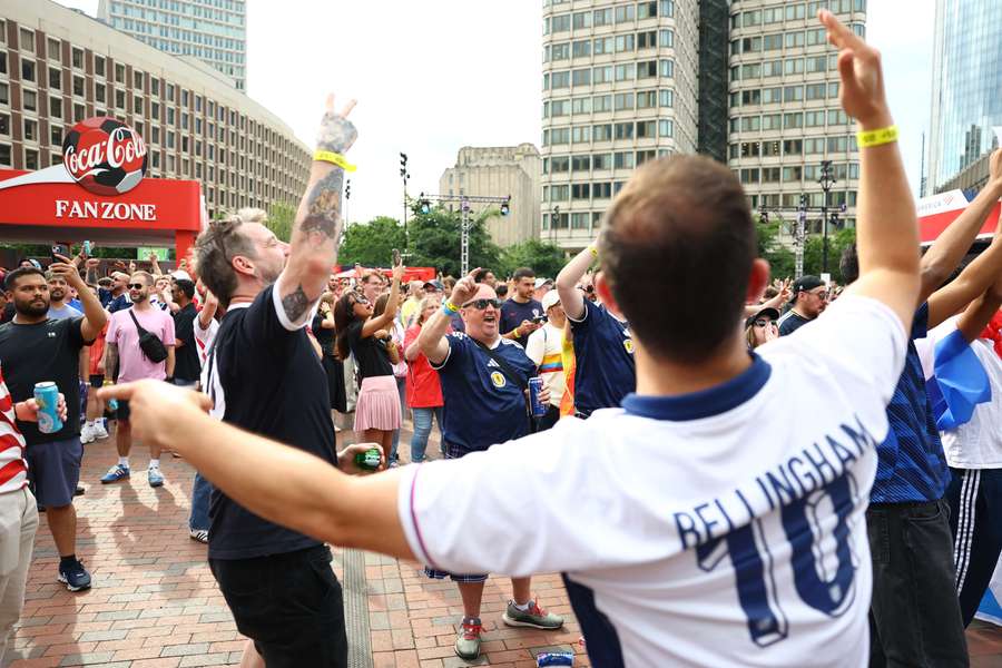 England and Scotland fans have been in party mood around Boston England and Scotland fans have been in party mood around Boston