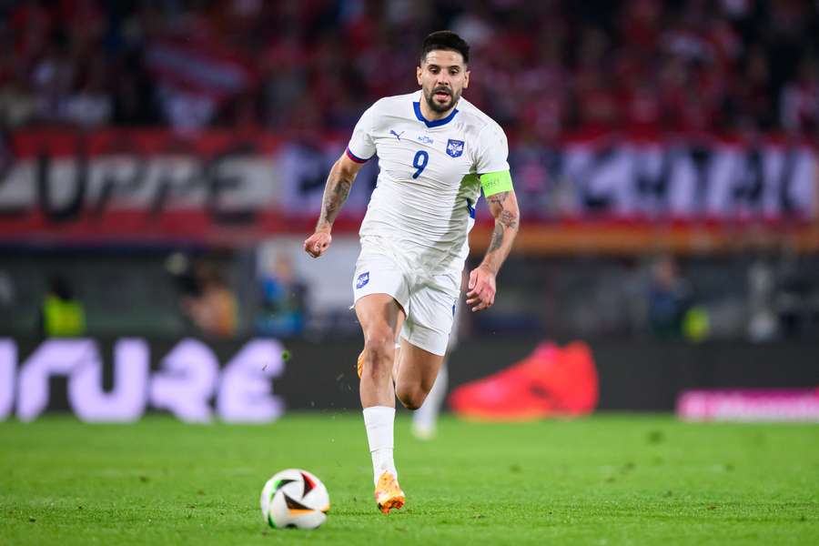 Mitrovic in action for Serbia