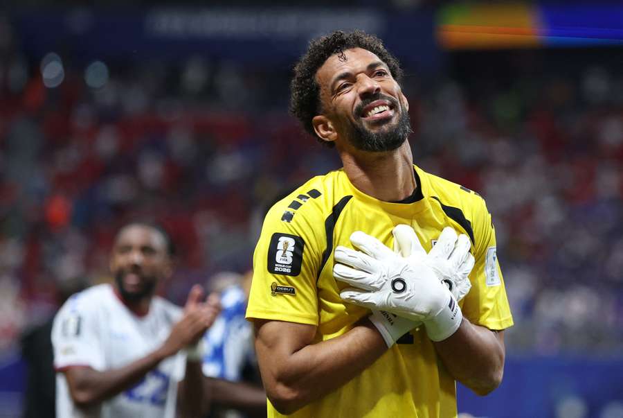 Cape Verde's Vozinha celebrates after the match Cape Verde's Vozinha celebrates after the match