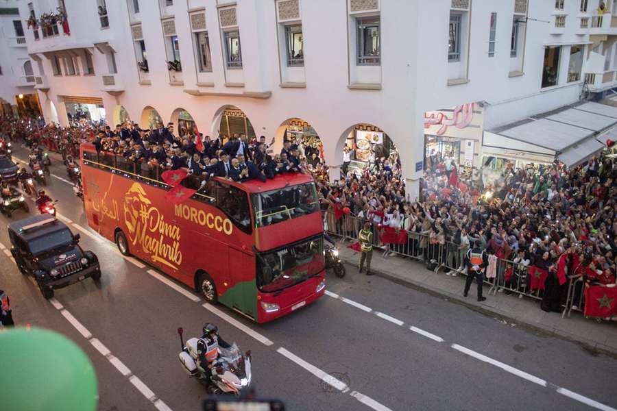 Morocco World Cup team arrives home to heroes' welcome