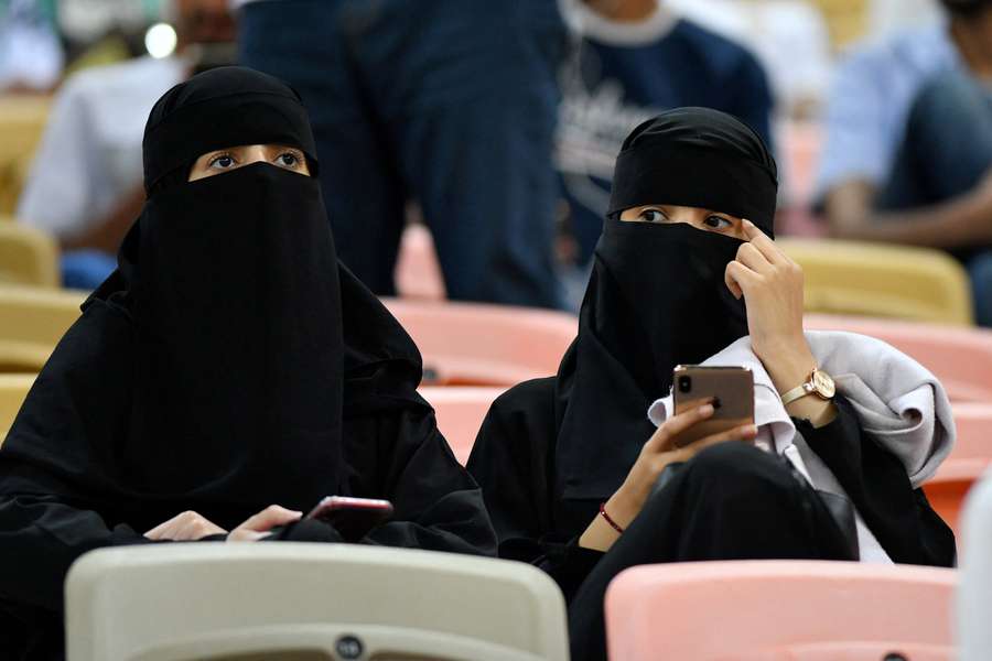 Fans watching the 2020 Spanish Super Cup in Jeddah 