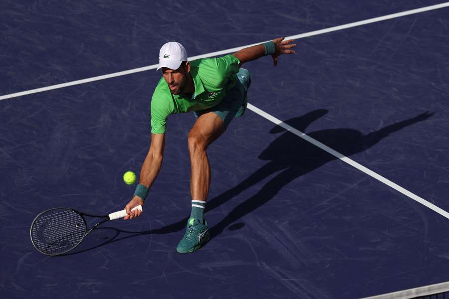 Djokovic in action at Indian Wells