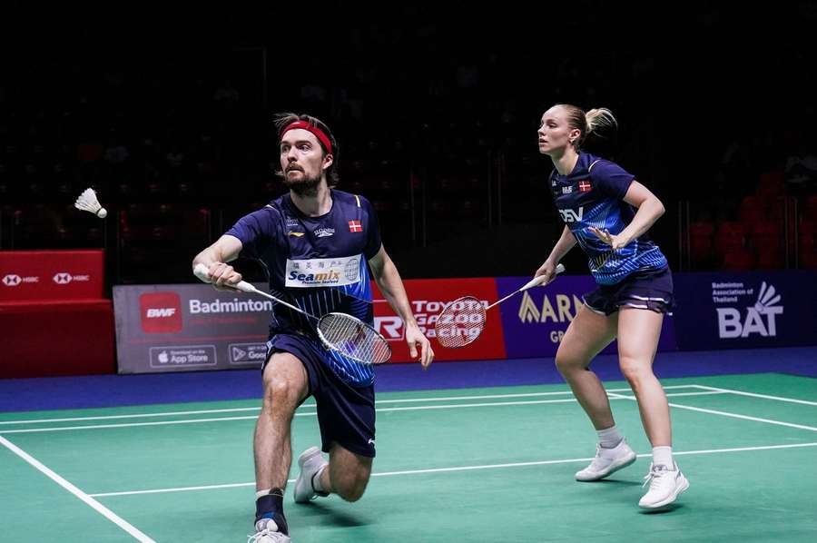 Mathias Christensen og Alexandra Bøje, her i aktion ved Thailand Open tidligere i juni, er finaleklar i Singapore. 