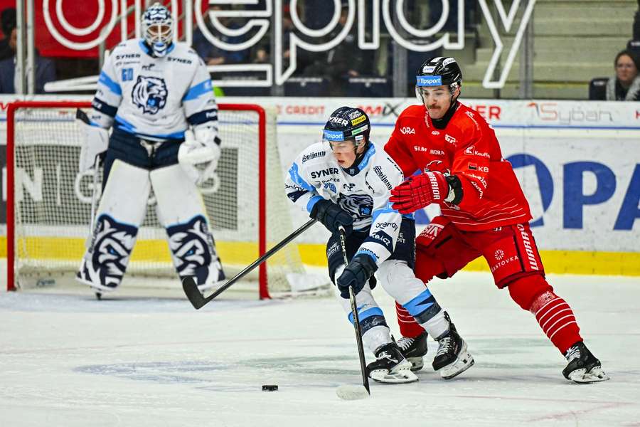 Najman v souboji s olomouckým Galvasem.