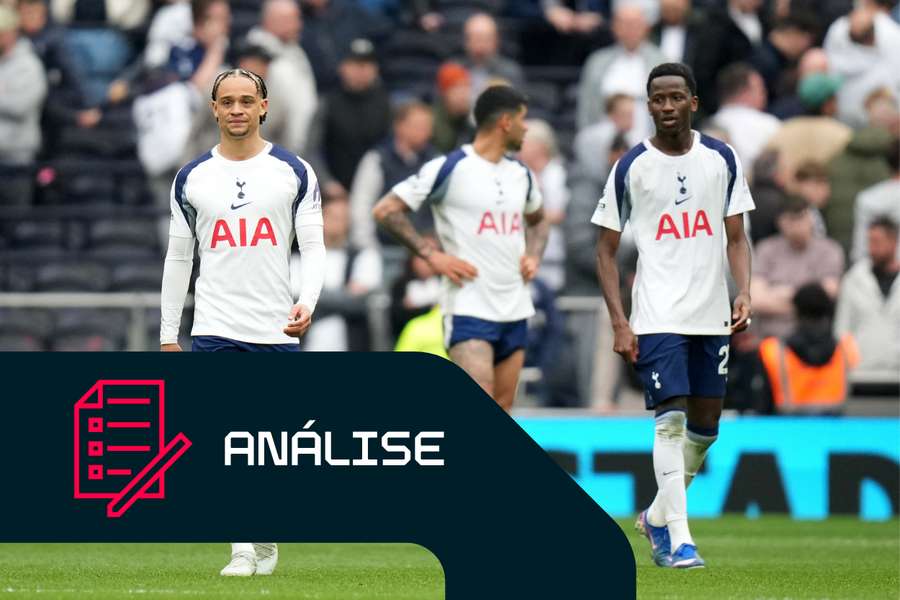 Xavi Simons, Cristian Romero e Pape Matar Sarr, do Tottenham