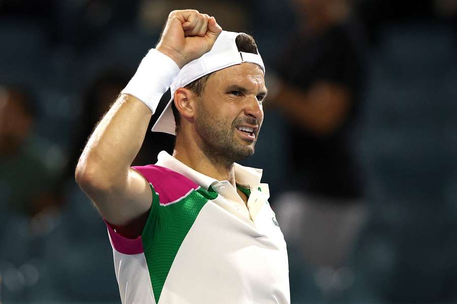 Dimitrov celebra la victoria.
