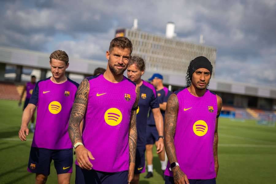 Iñigo Martínez, a finales de julio en un entrenamiento antes de la gira asiática del Barcelona