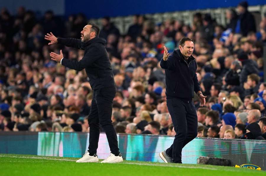 Frank Lampard and Roberto De Zerbi during a previous Premier League encounter