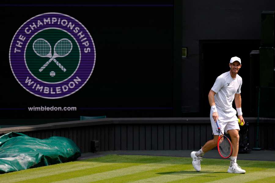 Andy Murray durante una sesión de entrenamiento en el All England Club