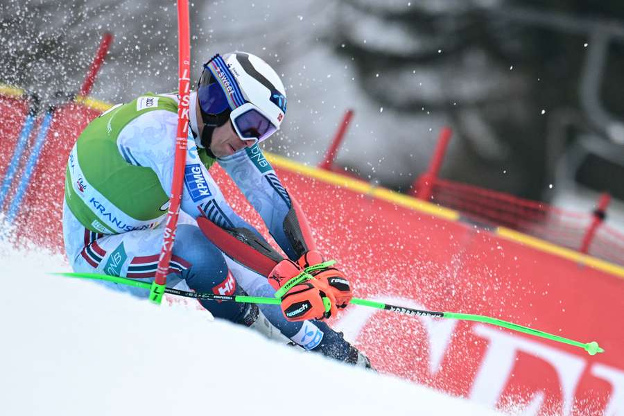 Henrik Kristoffersen durante il gigante di Kranjska Gora