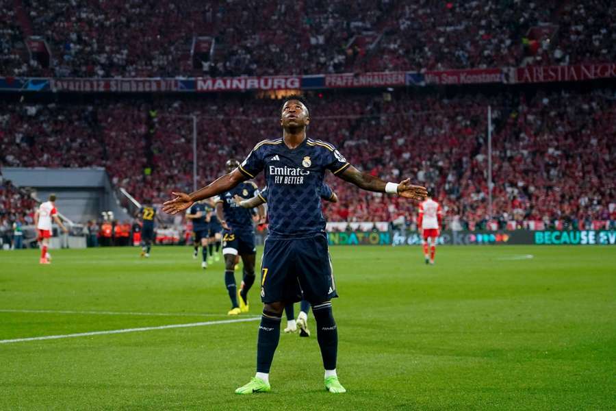 Vinicius celebra uno de sus goles en Múnich