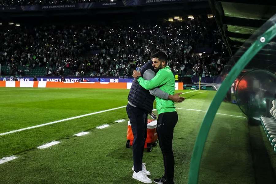 Rúben Amorim com o adjunto Carlos Fernandes