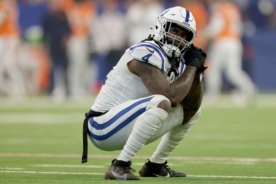 Colts cornerback Xavien Howard reacts during the team's Week 2 match against the Denver Broncos
