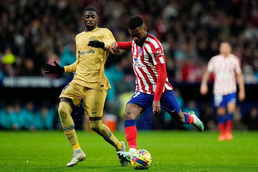 Duel din meciul Atletico - Barcelona din LaLiga