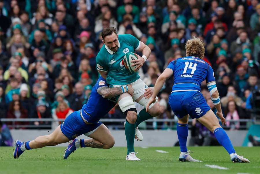 Ireland's Jack Conan in action against Italy
