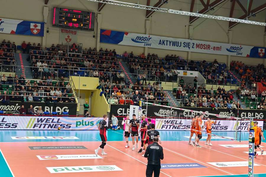 Ujęcie z meczu Barkom Każany Lwów – Asseco Resovia Rzeszów w Elblągu, 18.12.2025 r.